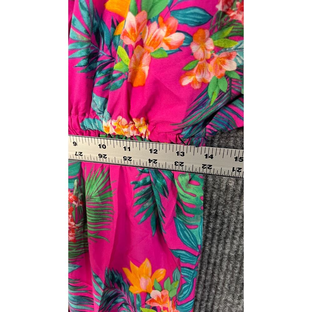 Belle Beach Kim Gravel Cover Up Womens M/L Pink Floral Tropical Resort Cruise - Picture 10 of 12